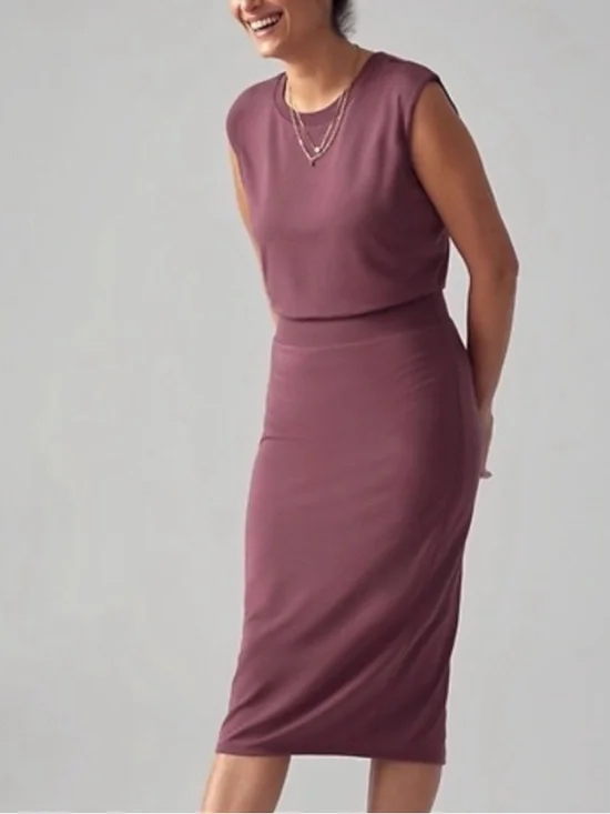 Athleta Sleeveless Mauve Midi Dress - Picture 2 of 9